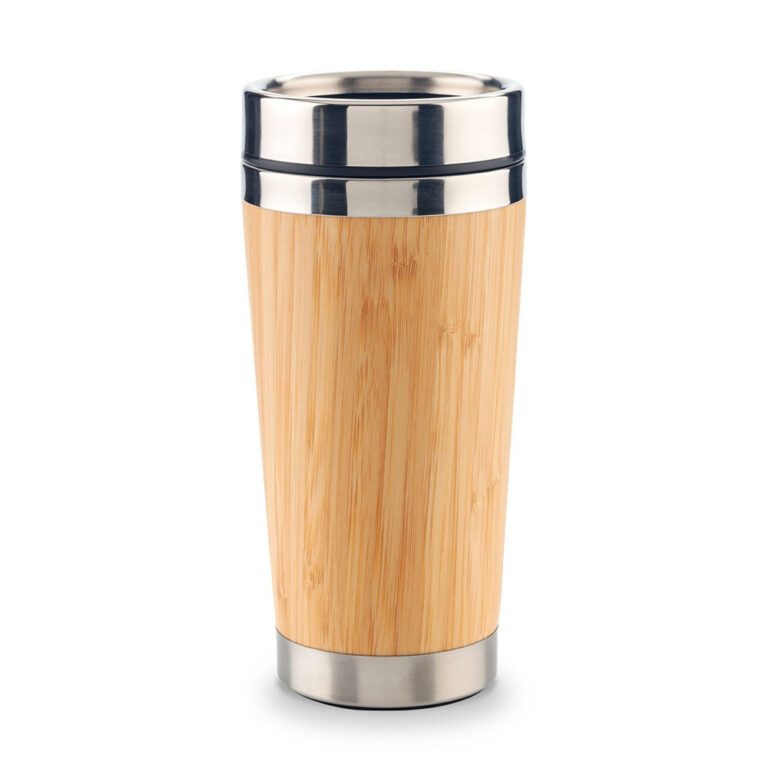 Mug Metálico con Bamboo 500 ml