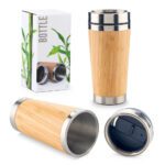 Mug Metálico con Bamboo 500 ml