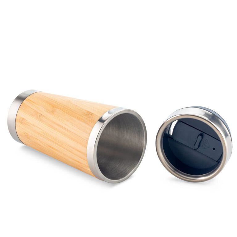 Mug Metálico con Bamboo 500 ml
