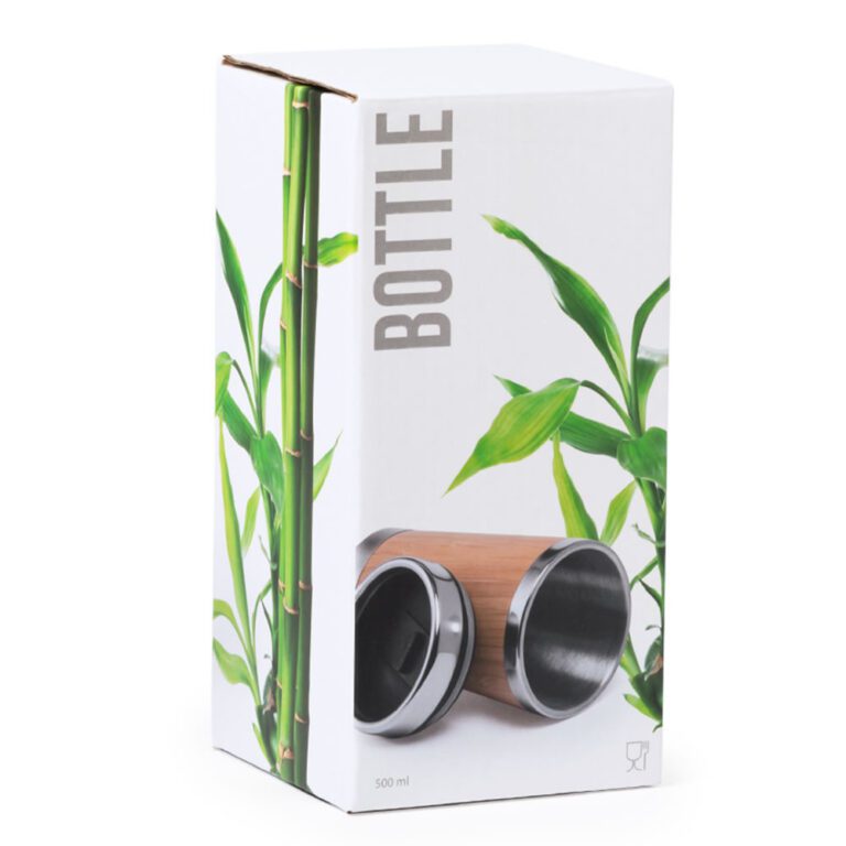 Mug Metálico con Bamboo 500 ml