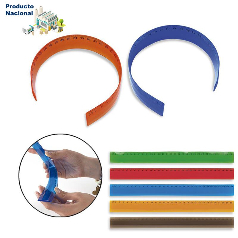 Regla plástica flexible PVC de 30 cm