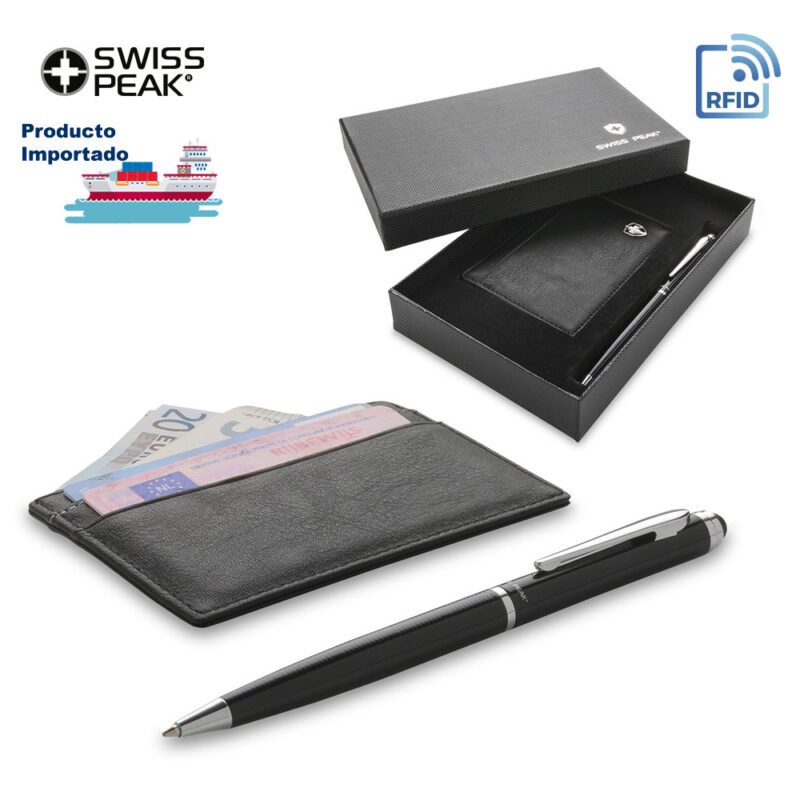 Set de Portatarjetas y Bolígrafos Swisspeak