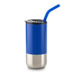 Mug Metálico con Pitillo 600 Ml