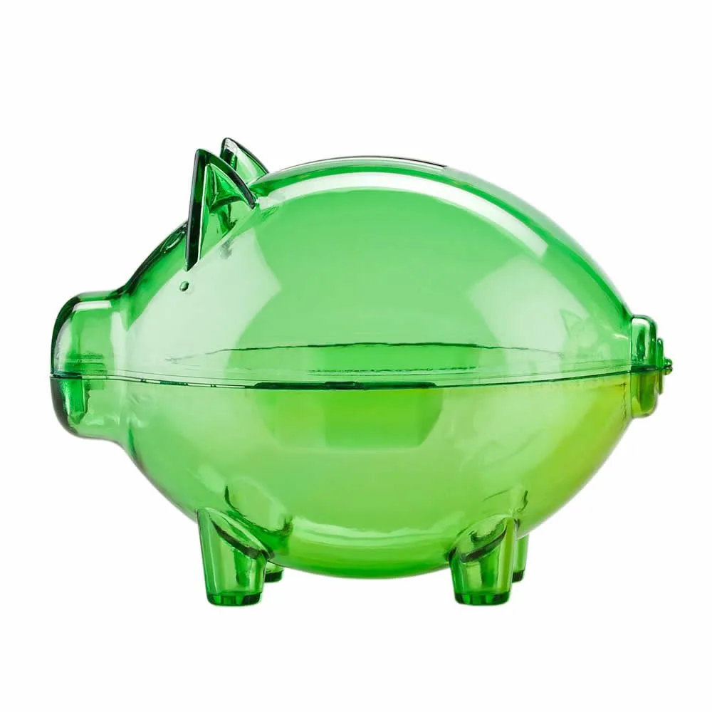 div 464 VERD Alcancía Mini Cerdito Cristal