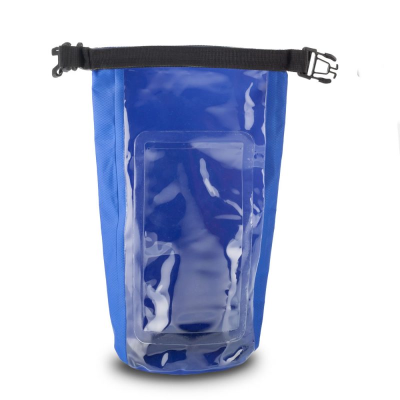 Estuche Dry Bag 2.5 L en PVC con ventana plástica.