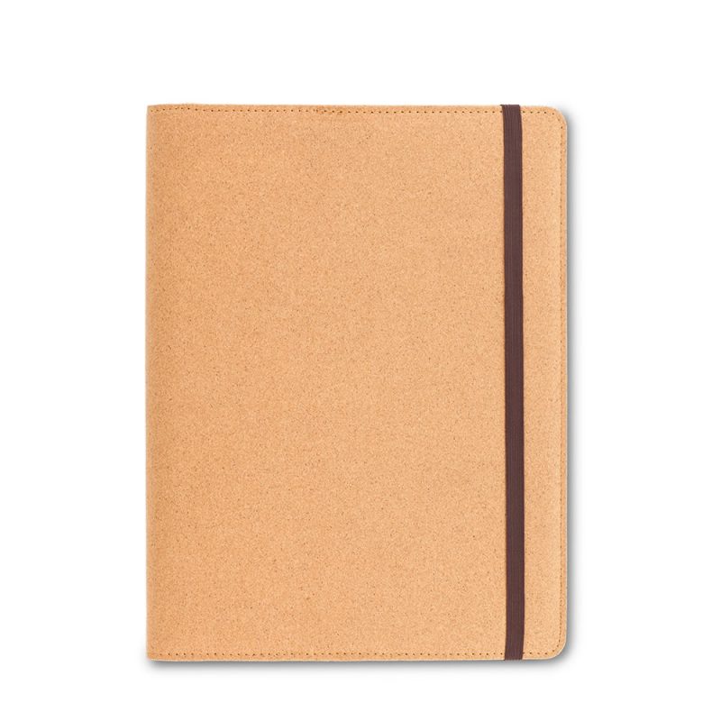 Carpeta Folder con Cargador Inalámbrico Cork cerrada, mostrando su elegante exterior de corcho natural.