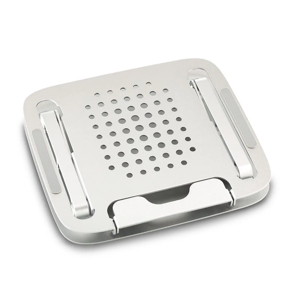 tec-487 SILVER Soporte Metálico Premium plegado, demostrando su diseño compacto y fácil de transportar