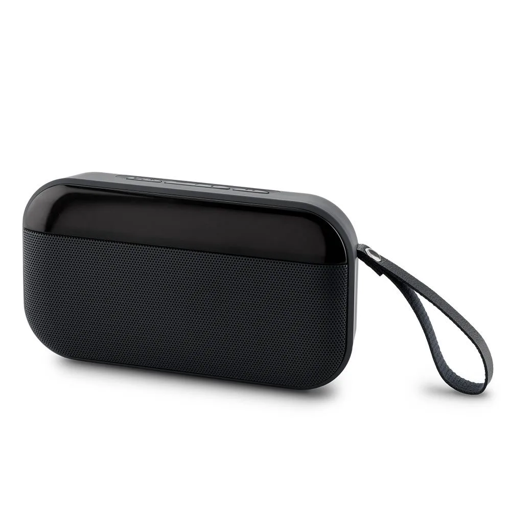Vista frontal del Speaker Bluetooth Owen Urban Travel con luz encendida.