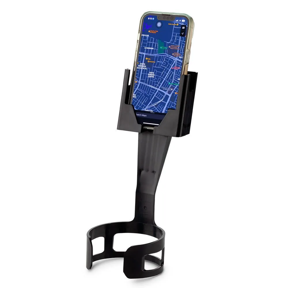 tec-574 general2 Vista frontal del Soporte para Móviles Cup con un smartphone colocado.