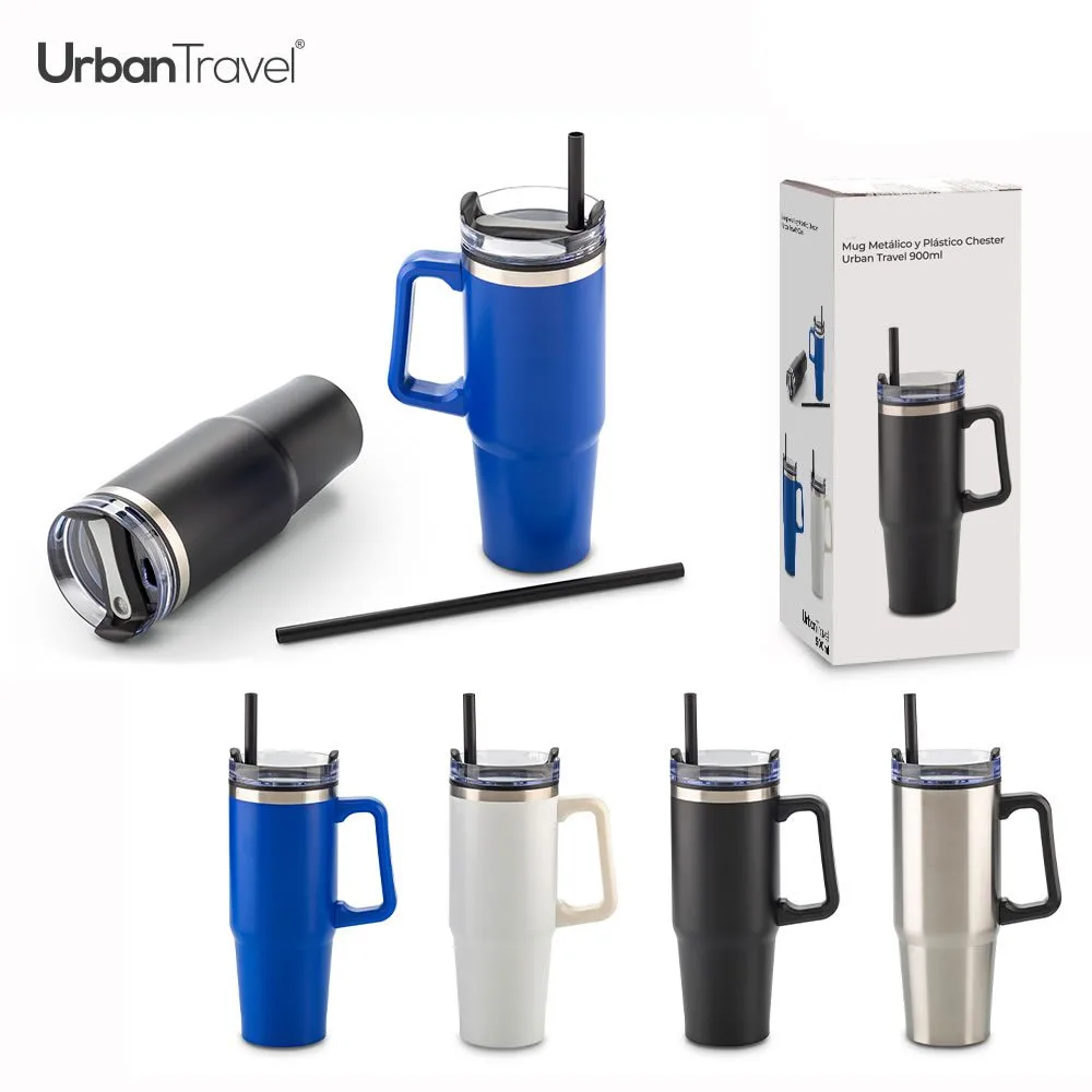 mg-396 general Mug Metálico y Plástico Chester Urban Travel 900 Ml