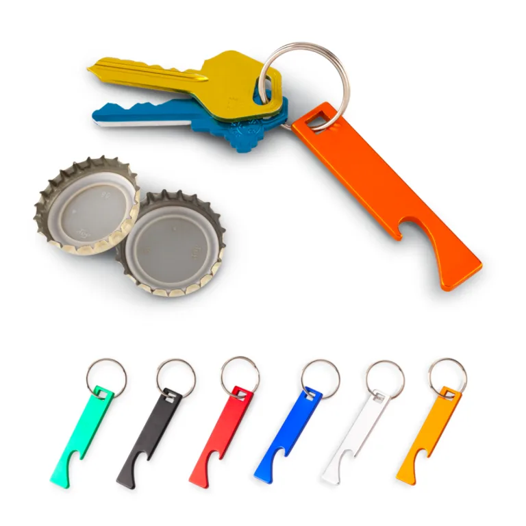Llavero Destapador Broq en aluminio resistente con diseño minimalista