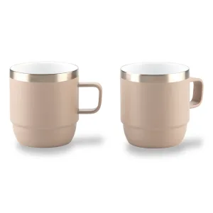 set de mugs metálicos Stylor 200 ml acero inoxidable doble pared