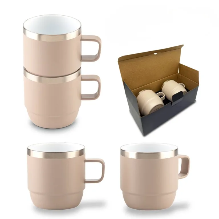 Set de Mugs Metálicos Stylor 200 Ml