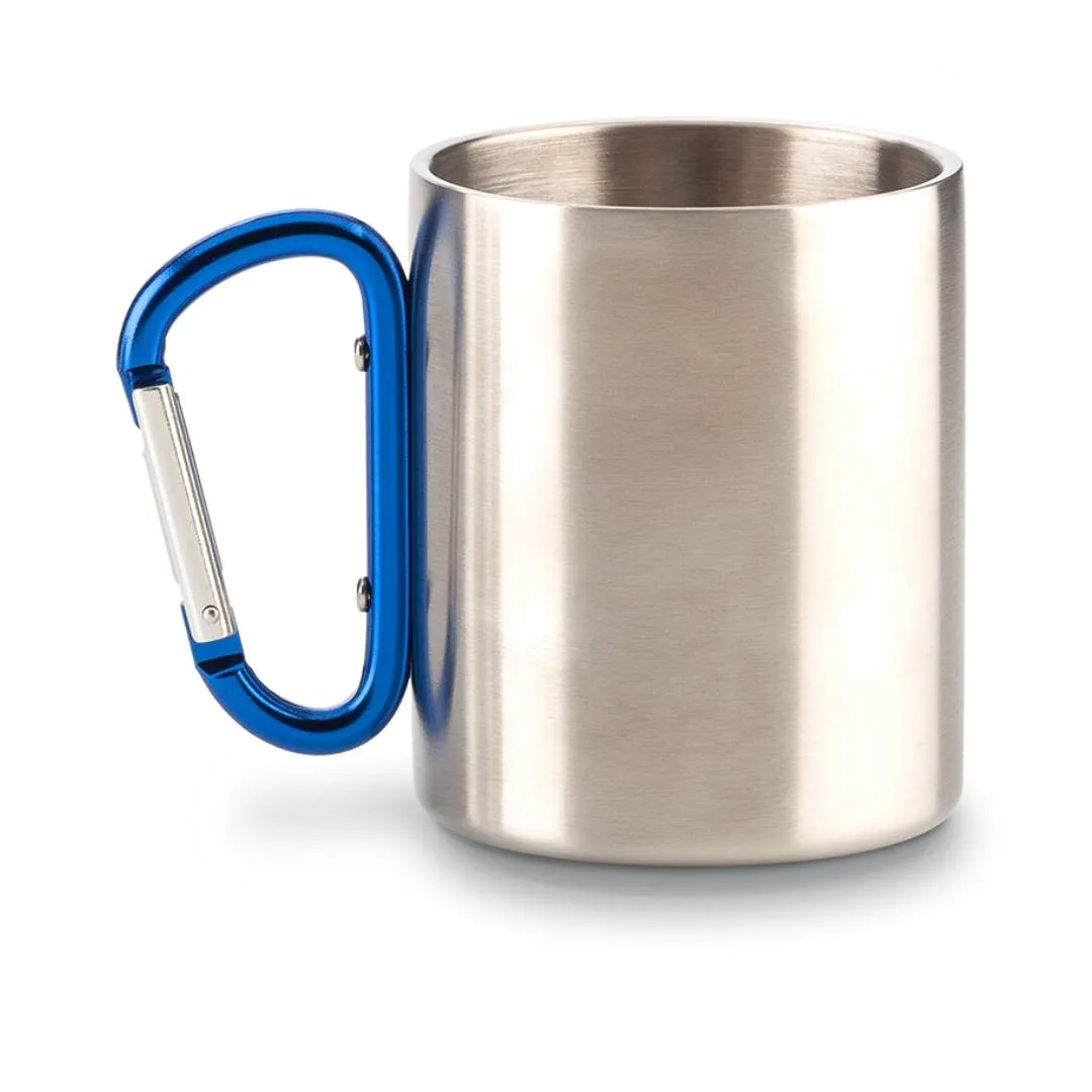 Mug Metálico Lumora 300 Ml MG-414 con carabinero de acero inoxidable