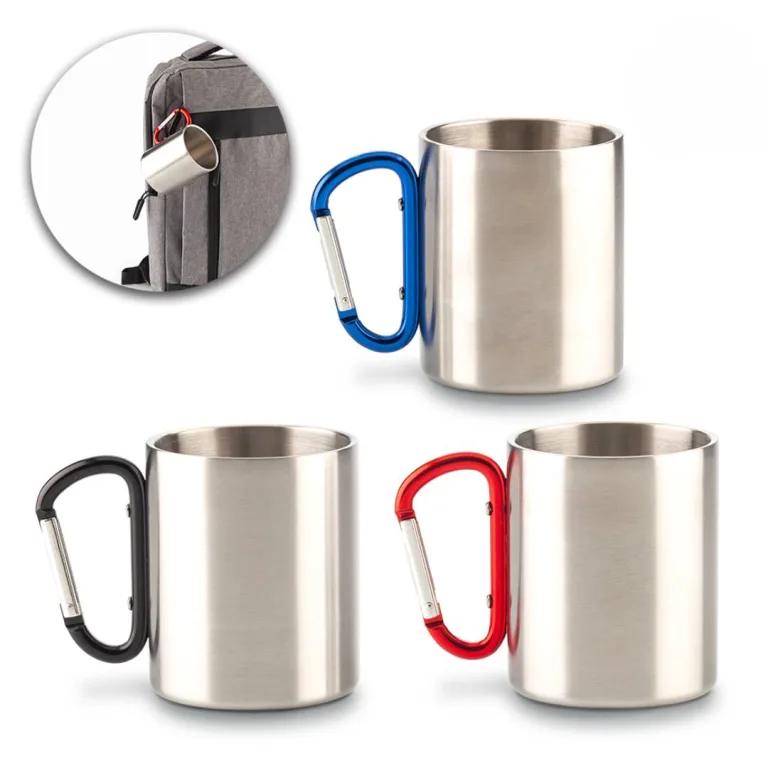 Mug resistente con manija carabinero para aventuras al aire libre