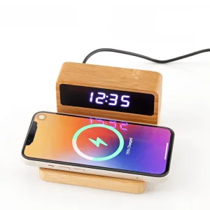 Cargador Inalámbrico Bamboo Clock