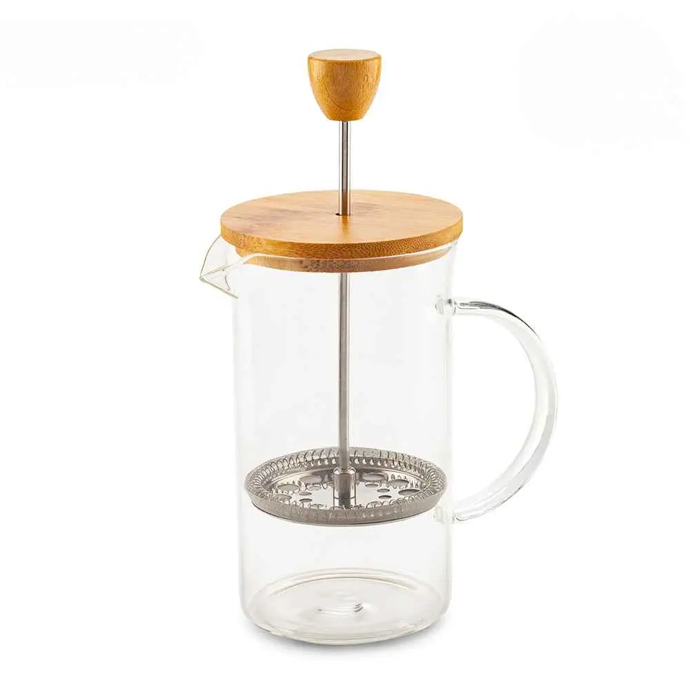 Cafetera en Vidrio y Bambú 600 Ml TR-404