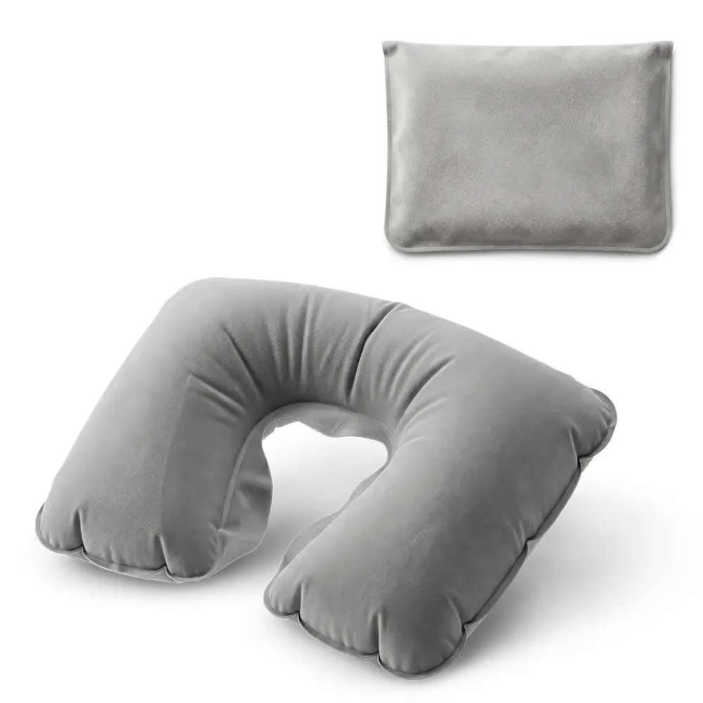 Cojin Inflable Travel DIV-1243 Gris Cojín Inflable Travel DIV-1243 gris para cuello con funda de terciopelo