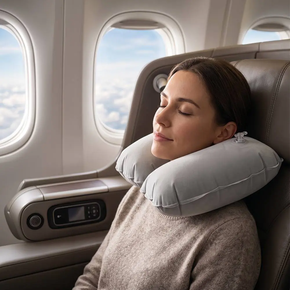 Cojin Inflable Travel DIV-1243 general2 Cojín Inflable Travel DIV-1243 utilizado en avión para descanso cervical y comodidad en viajes