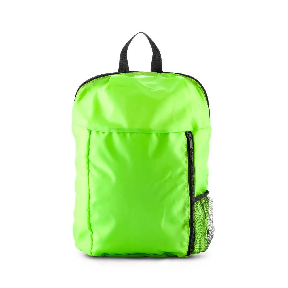 Morral Backpack Clipper DIV-1135 Verde Morral Backpack Clipper verde con dos bolsillos externos con cremallera y bolsillo lateral en malla para botella o termo.