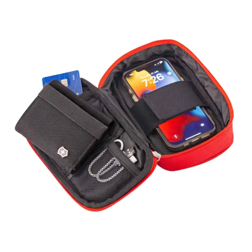 Organizador Multiusos Monet DIV-1181 general1 Interior del Organizador Multiusos Monet DIV-1181 con compartimientos de malla, banda elástica y espacio para accesorios.