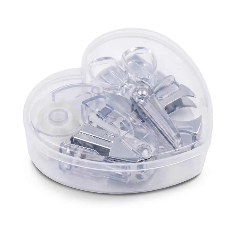 Mini Set de Escritorio Heart AO-751 Blanco Mini Set de Escritorio Heart AO-751