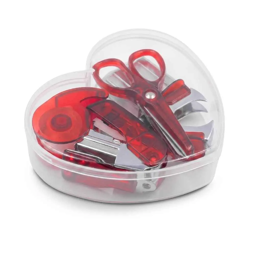 Mini Set de Escritorio Heart AO-751 Rojo Mini Set de Escritorio Heart AO-751
